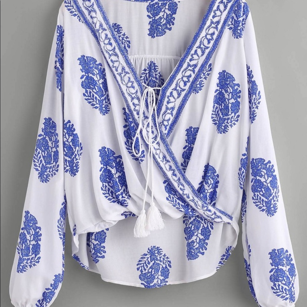 Lace up blouse